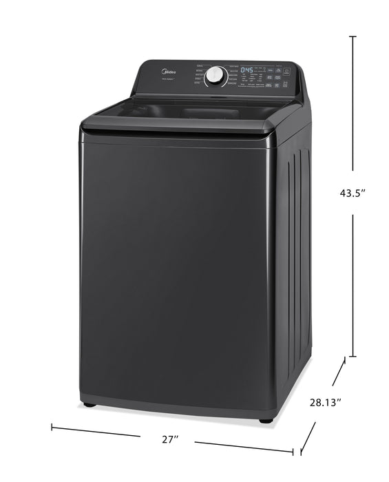 Laveuse intelligente Midea de 5,1 pi3 avec agitateur - noire - MLTW51A2BGG