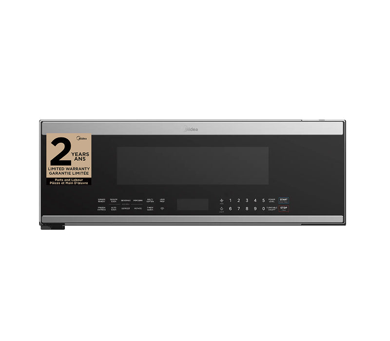 Four à micro-ondes à hotte intégrée mince Midea de 1,2 pi³ et de 400 pi3/min - acier inoxydable - MMO12S14ASTC