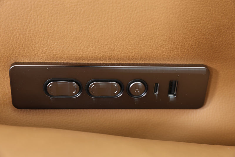 Fauteuil à inclinaison électrique Momento de 54 po en cuir véritable - caramel