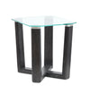 Table de bout Morden de 20 po avec dessus en verre - truffe noire
