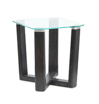  Table de bout Morden de 20 po avec dessus en verre - truffe noire