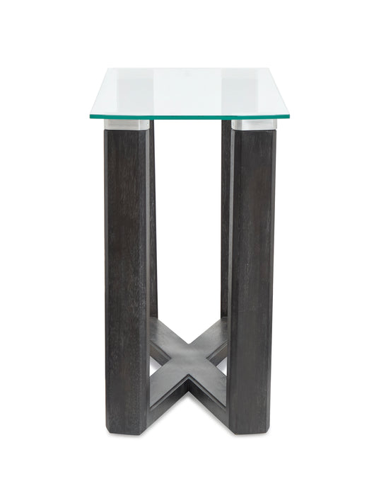 Table de salon Morden de 56 po avec dessus en verre - truffe noire