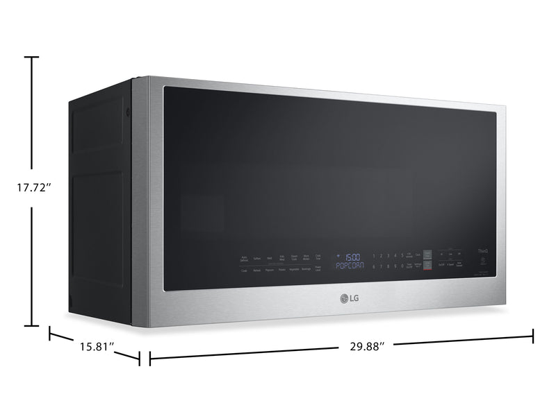 Four à micro-ondes à hotte intégrée LG de 2 pi³ avec EasyCleanMD et cuisson par capteur - acier inoxydable Smudge-ProofMD - MVEL2033F
