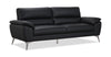 Sofa contemporain Mystic de 85,4 po en cuir véritable - noir