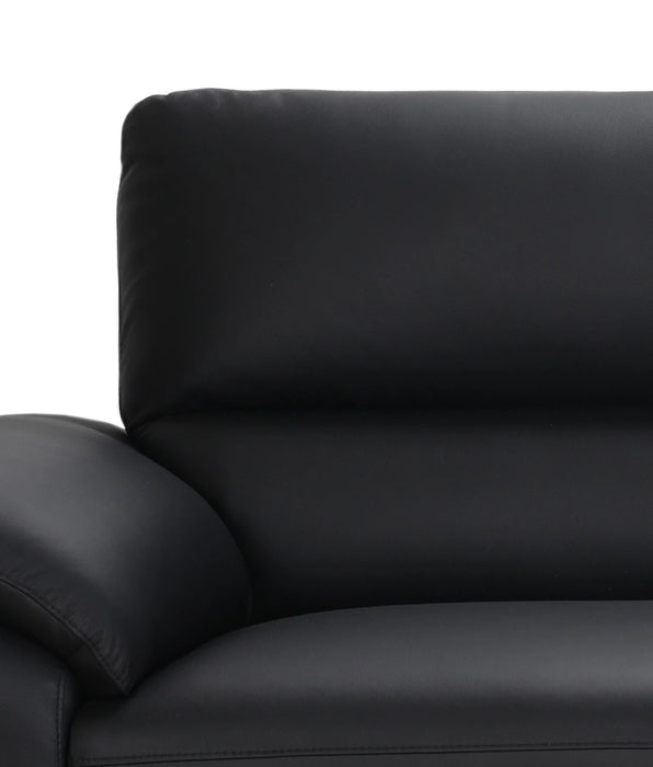 Sofa contemporain Mystic de 85,4 po en cuir véritable - noir