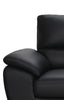 Mystic 85.4” Contemporary Genuine Leather Sofa - Black | Sofa contemporain Mystic de 85,4 po en cuir véritable - noir