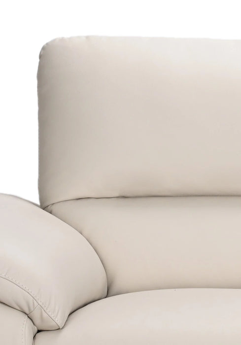 Fauteuil contemporain Mystic de 41,7 po en cuir véritable - givre