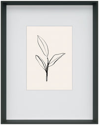 Œuvre d’art en verre mat encadrée « Ink Leaf I » - 23,5 po x 29,5 po