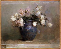 Œuvre d’art en lin texturée et encadrée « Vintage Vase » - 17 po x 21 po