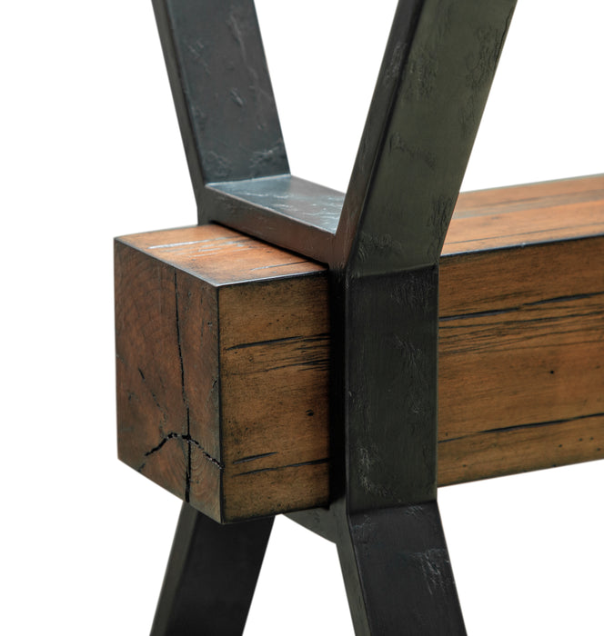 Table de bout Newton de 26 po avec dessus en verre - muscade grillée