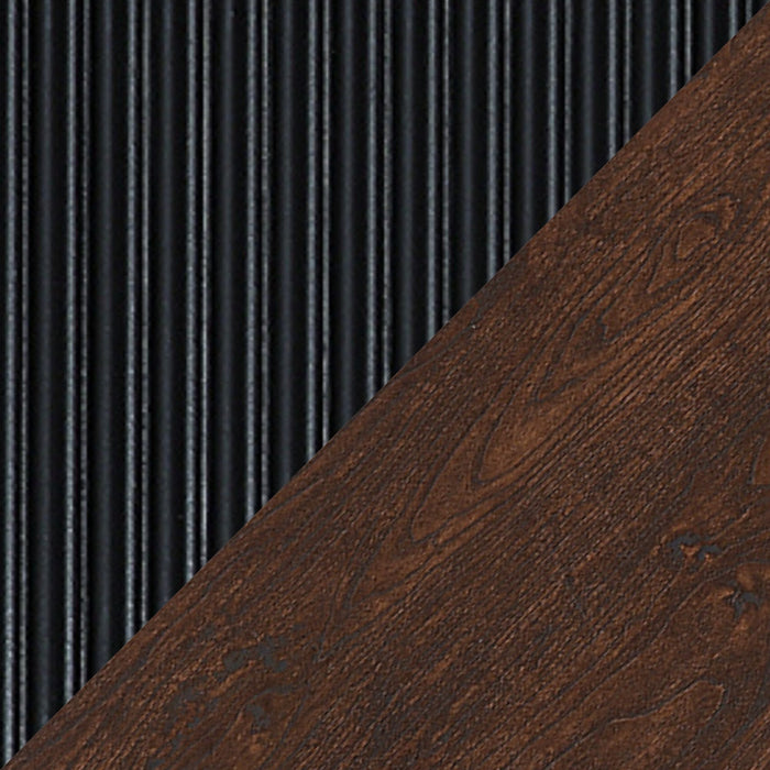 Table de nuit moderne Duane de Manhattan Comfort avec cannelures et tiroir à extension complète - brun foncé et noire