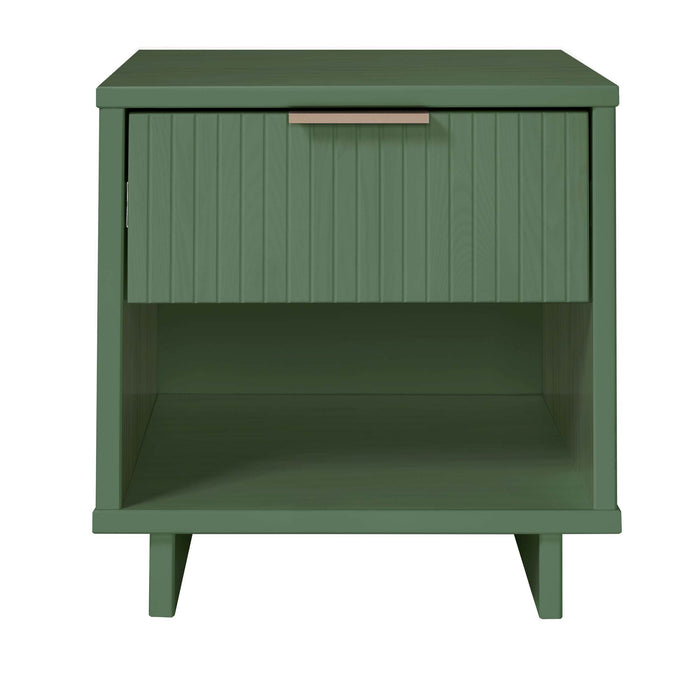 Table de nuit moderne Granville de Manhattan Comfort avec 2 tiroirs à extension complète - bleu minuit