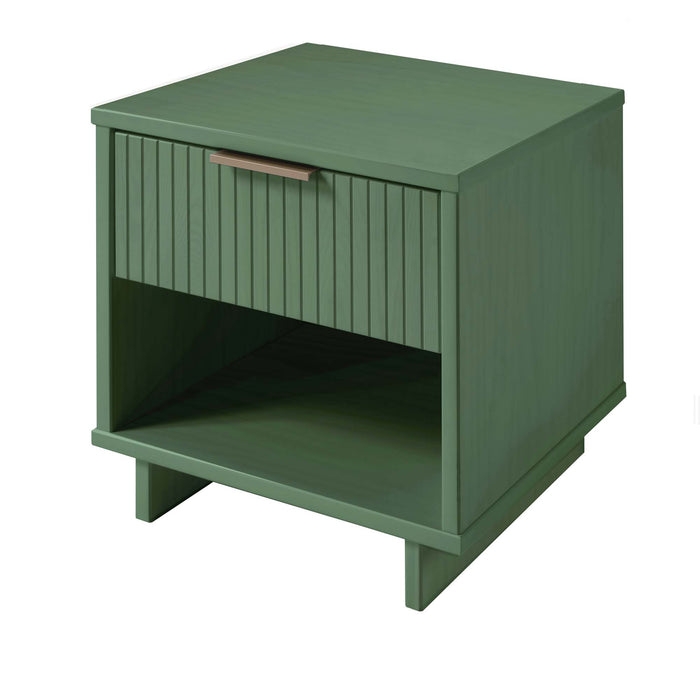 Table de nuit moderne Granville de Manhattan Comfort avec 2 tiroirs à extension complète - bleu minuit