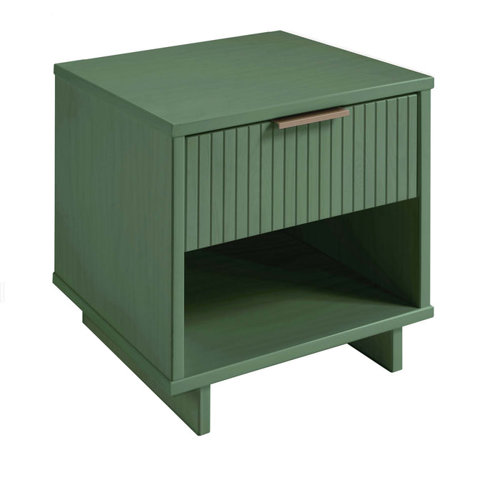 Table de nuit moderne Granville de Manhattan Comfort avec 2 tiroirs à extension complète - bleu minuit