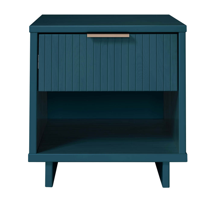 Table de nuit moderne Granville de Manhattan Comfort avec 2 tiroirs à extension complète - gris clair