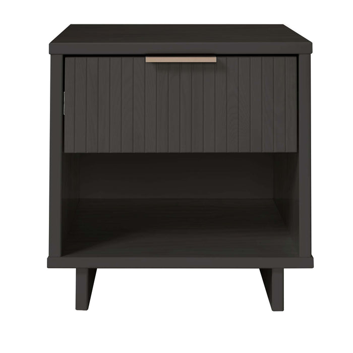 Table de nuit moderne Granville de Manhattan Comfort avec 2 tiroirs à extension complète - noire