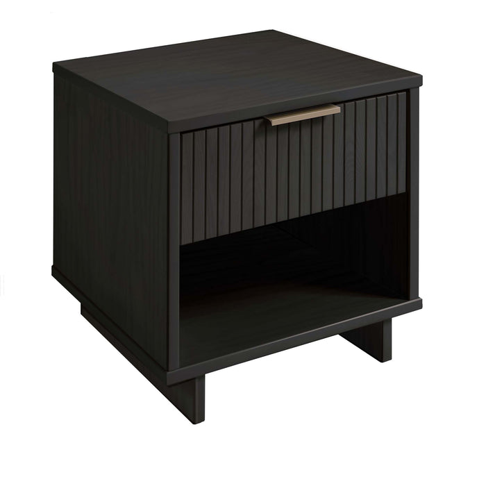 Table de nuit moderne Granville de Manhattan Comfort avec 2 tiroirs à extension complète - noire