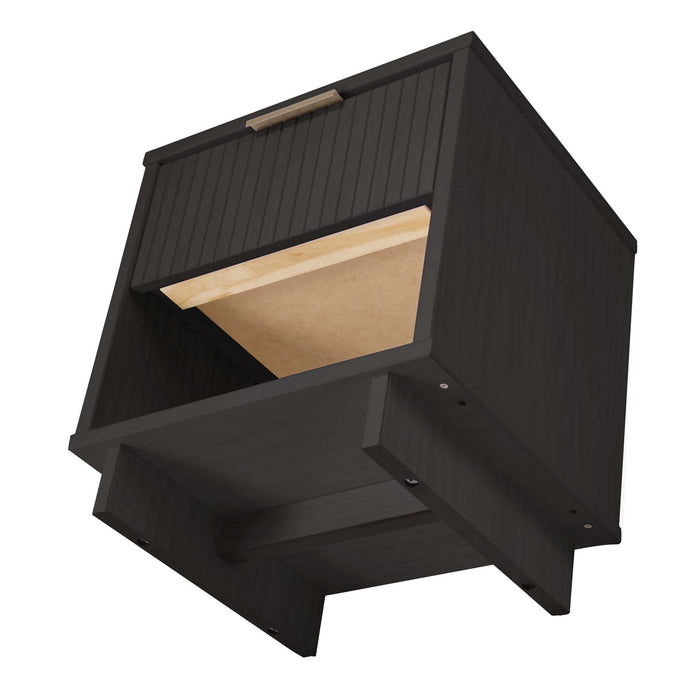 Table de nuit moderne Granville de Manhattan Comfort avec 2 tiroirs à extension complète - noire