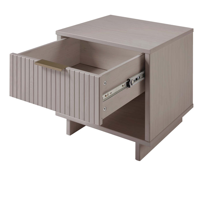 Table de nuit moderne Granville de Manhattan Comfort avec 2 tiroirs à extension complète - gris foncé