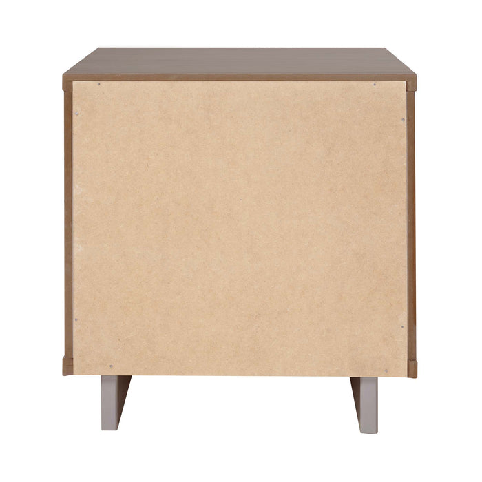Table de nuit moderne Granville de Manhattan Comfort avec 2 tiroirs à extension complète - gris foncé
