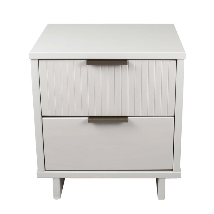 Table de nuit moderne Granville de Manhattan Comfort avec tiroir à extension complète - blanche