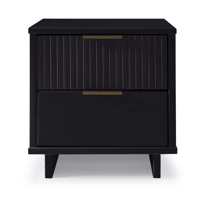 Table de nuit moderne Granville de Manhattan Comfort avec 2 tiroirs à extension complète - blanche