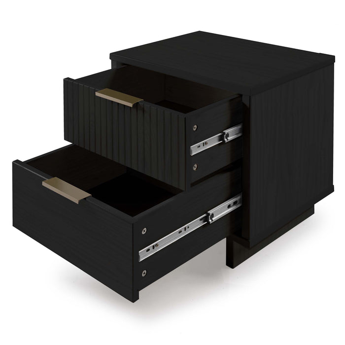 Table de nuit moderne Granville de Manhattan Comfort avec 2 tiroirs à extension complète - blanche