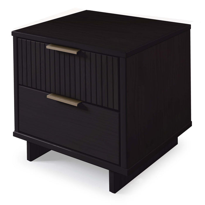 Table de nuit moderne Granville de Manhattan Comfort avec 2 tiroirs à extension complète - blanche