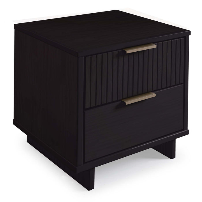 Table de nuit moderne Granville de Manhattan Comfort avec 2 tiroirs à extension complète - blanche