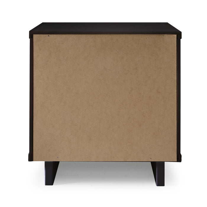 Table de nuit moderne Granville de Manhattan Comfort avec 2 tiroirs à extension complète - blanche