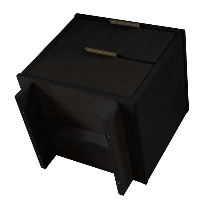 Table de nuit moderne Granville de Manhattan Comfort avec 2 tiroirs à extension complète - blanche