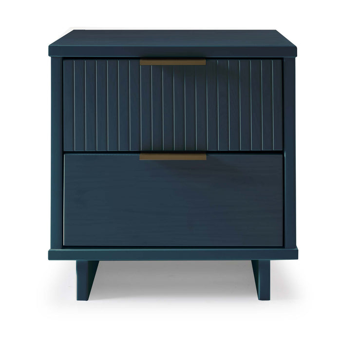 Table de nuit moderne Granville de Manhattan Comfort avec tiroir à extension complète - gris clair
