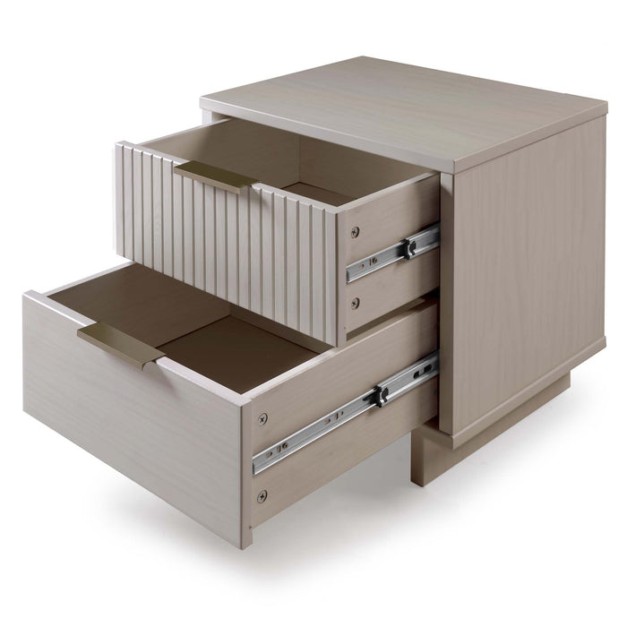 Table de nuit moderne Granville de Manhattan Comfort avec tiroir à extension complète - gris foncé