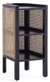 Table de bout Versailles de Manhattan Comfort - noire et canne naturelle