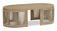 Table à café Oasis pour la terrasse à l’extérieur - eucalyptus et corde, résistante aux intempéries - naturelle