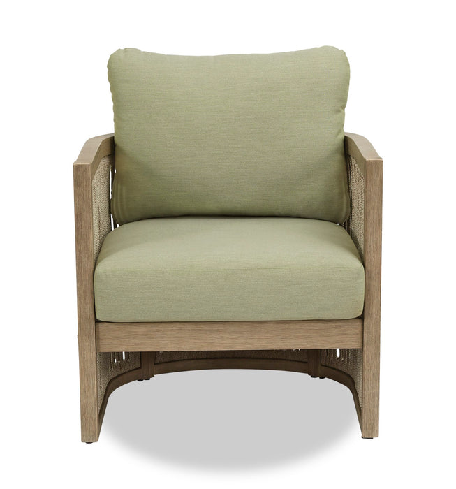 Fauteuils Oasis pour la terrasse à l’extérieur - ensemble de 2, eucalyptus, NuvellaMD, résistants aux intempéries - naturels et verts