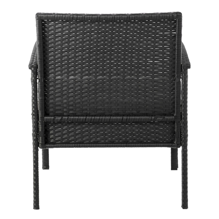 Ensemble de conversation Noli de Manhattan Comfort 3 pièces en acier et en rotin pour la terrasse - crème