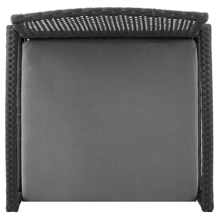 Ensemble de conversation Noli de Manhattan Comfort 3 pièces en acier et en rotin pour la terrasse - gris