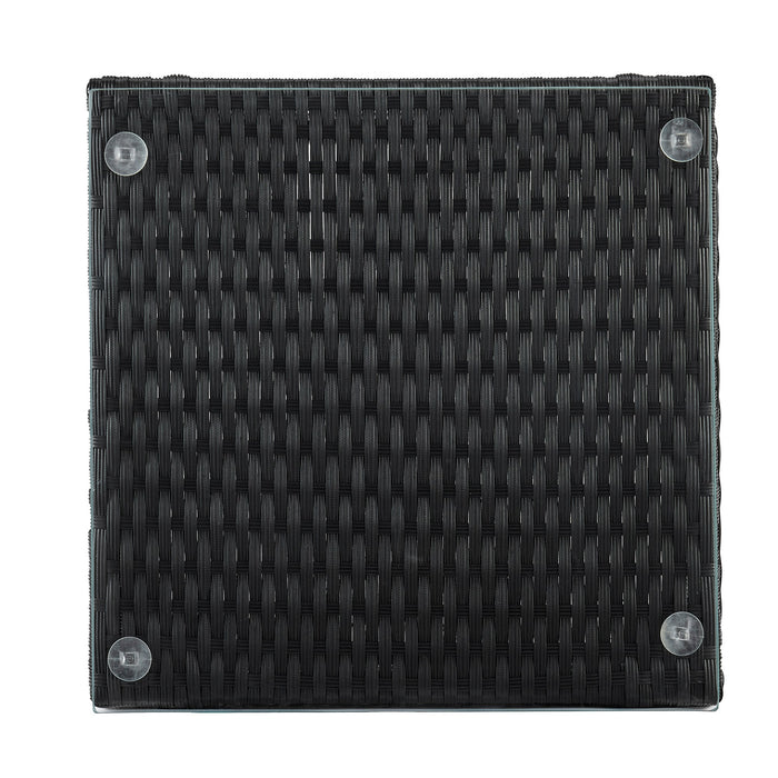 Ensemble de conversation Noli de Manhattan Comfort 3 pièces en acier et en rotin pour la terrasse - gris