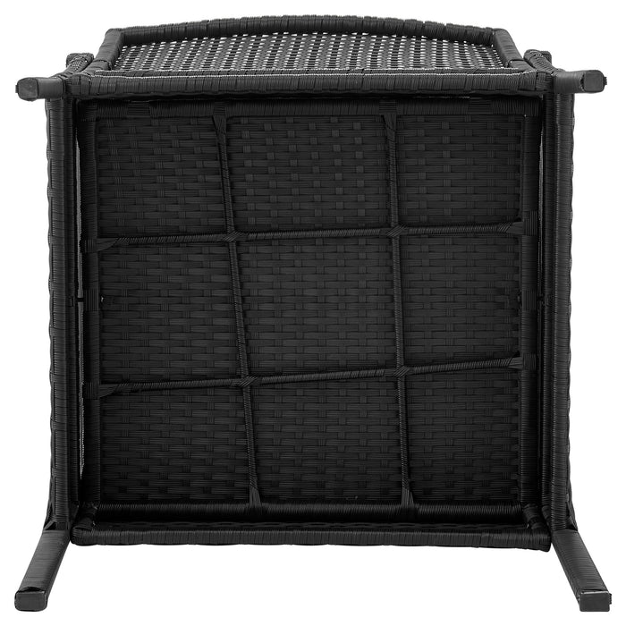 Ensemble de conversation Noli de Manhattan Comfort 3 pièces en acier et en rotin pour la terrasse - gris