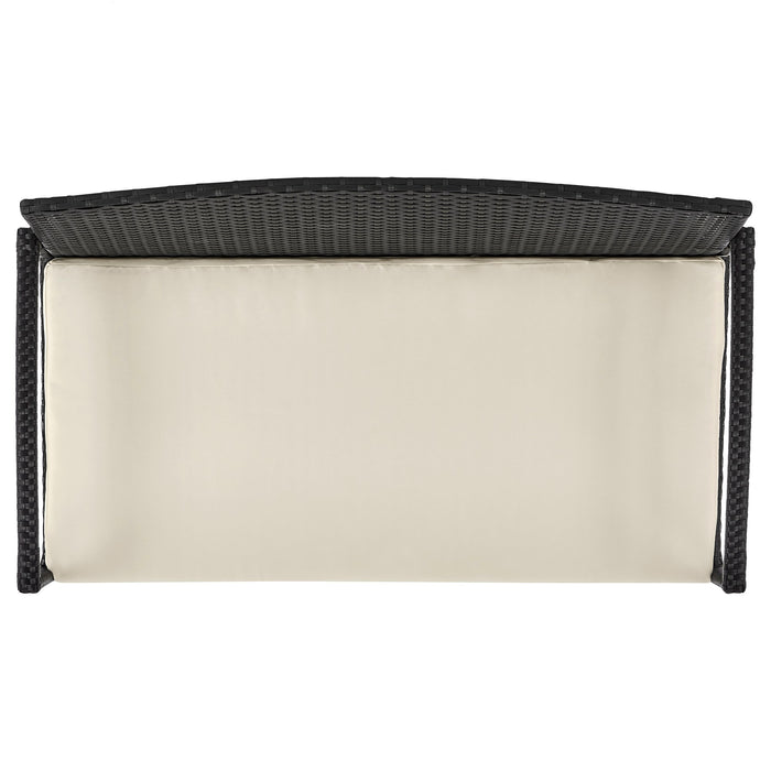 Ensemble de conversation Noli de Manhattan Comfort 4 pièces en acier et en rotin avec coussins pour la terrasse - crème