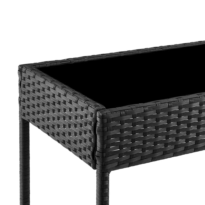 Ensemble de conversation Noli de Manhattan Comfort 4 pièces en acier et en rotin avec coussins pour la terrasse - crème