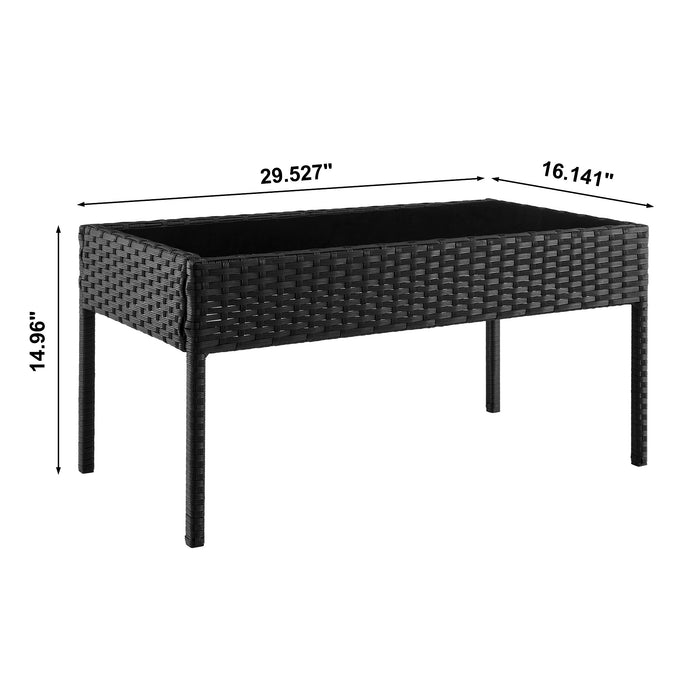 Ensemble de conversation Noli de Manhattan Comfort 4 pièces en acier et en rotin avec coussins pour la terrasse - gris