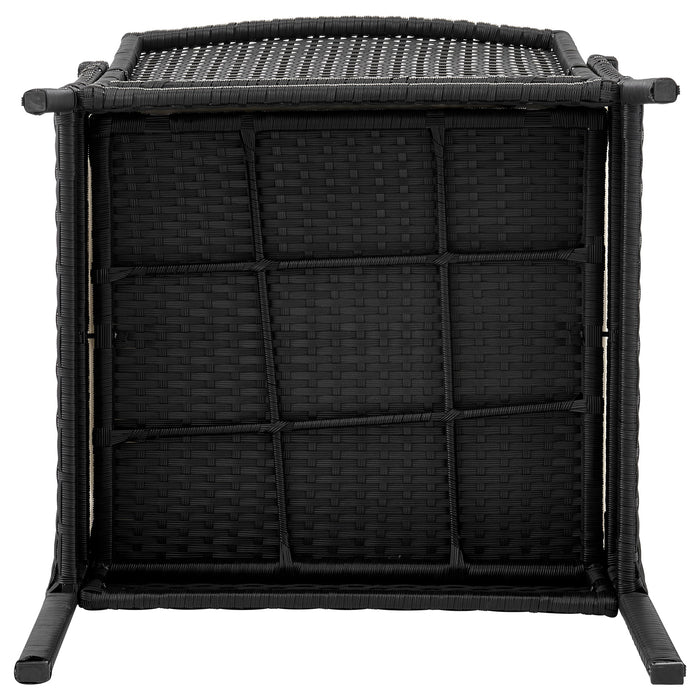 Ensemble de conversation Noli de Manhattan Comfort 4 pièces en acier et en rotin avec coussins pour la terrasse - gris