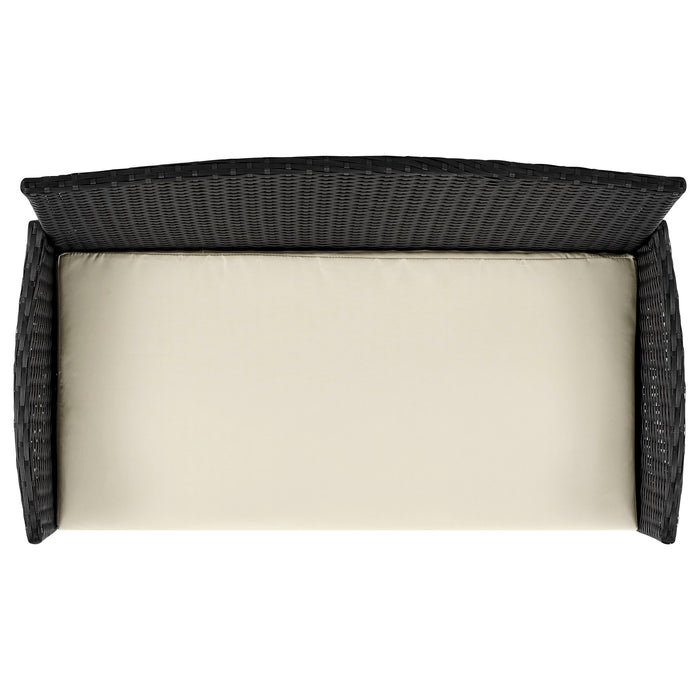 Ensemble de conversation Imperia de Manhattan Comfort 4 pièces en acier et en rotin pour la terrasse - crème