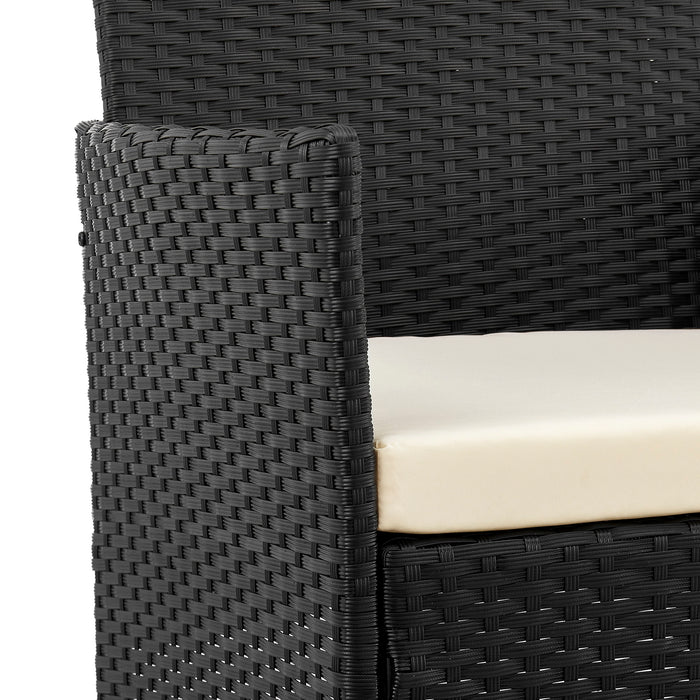 Ensemble de conversation Imperia de Manhattan Comfort 4 pièces en acier et en rotin pour la terrasse - crème