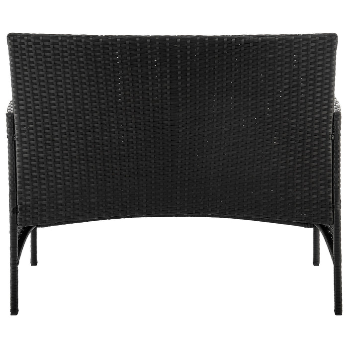 Ensemble de conversation Imperia de Manhattan Comfort 4 pièces en acier et en rotin pour la terrasse - crème