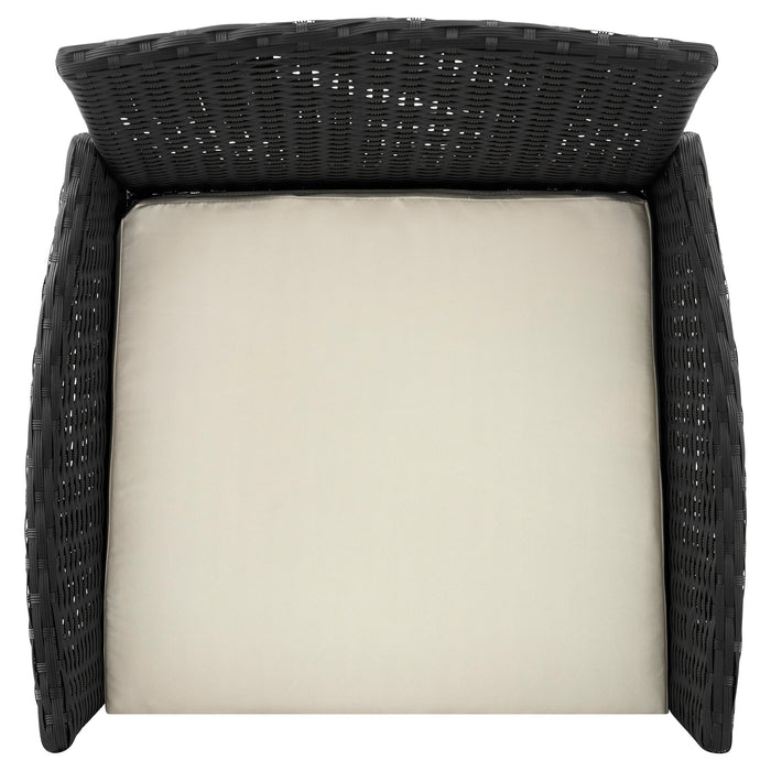 Ensemble de conversation Imperia de Manhattan Comfort 4 pièces en acier et en rotin pour la terrasse - crème