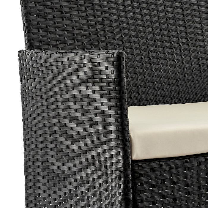 Ensemble de conversation Imperia de Manhattan Comfort 4 pièces en acier et en rotin pour la terrasse - crème