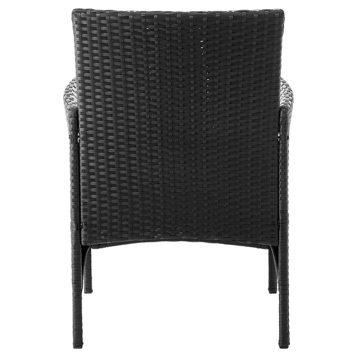 Ensemble de conversation Imperia de Manhattan Comfort 4 pièces en acier et en rotin pour la terrasse - crème